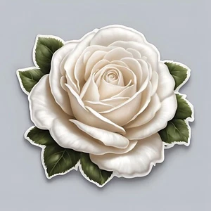 White Rose Sticker 3x3" - Picture 1 of 1