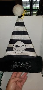 DISNEY NIGHTMARE BEFORE CHRISTMAS JACK SKELLINGTON WEIHNACHTSMÜTZE PLÜSCH SCHWARZ WEISS - Bild 1 von 9