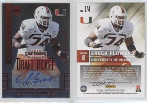 2015 Contenders Draft Picks College Ticket Red Foil Ereck Flowers Rookie Auto RC