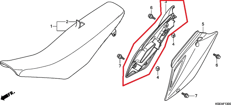 PANEL CUBIERTA LATERAL DERECHA HONDA ORIGINAL MATRÍCULA TRASERA CRF150R RB 2007-2022 Foto 1 de 1