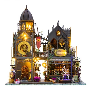 DIY Dolls House Huoluo Castle 1:24 Miniature Room Wooden Box Dollhouse Kit + LED - Picture 1 of 14