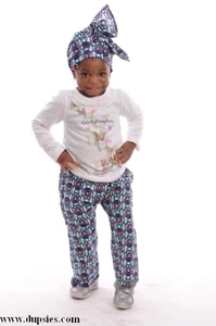 African Print Pants and Head wrap for Girls-DPC2422P - Picture 1 of 1