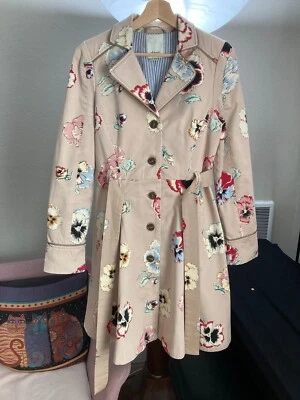 ANTHROPOLOGIE Pansy 系带紧身胸衣风衣 Glee Pretty Little Liars 尺寸 6 — 第 1/4 张图片