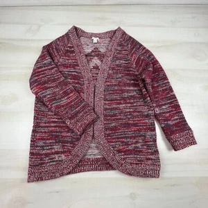 Forever 21 Womens Cardigan Sweater Medium Red Open Casual Boxy Aztec - Picture 1 of 9