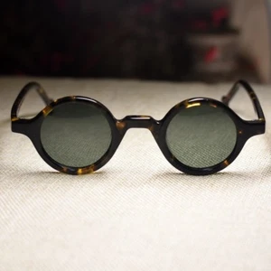 Gafas de sol redondas John Lennon para hombre acetato sólido tortuga gafas de vidrio verde lente - Imagen 1 de 7