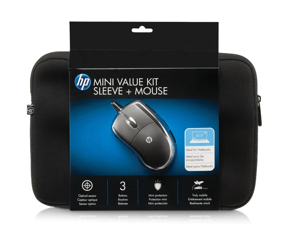 HP Mini 10", 10.1", 10.2" Inch Laptop Sleeve & Mouse for HP Mini 110 210 Netbook - Image 1 of 1