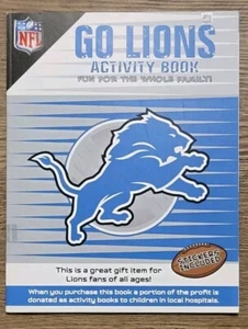 NFL Detroit GO LIONS ACTIVITY BOOK w/Stickers FAMILY FUN! In The Sports Zone - Imagen 1 de 1