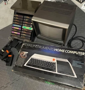 TI-99/4a Computer Bundle w 18 carts + TI PHA4100 10" Composite Color Monitor - Picture 1 of 18
