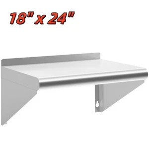 Stainless Steel Wall Shelf 18" x 24" NSF Heavy Duty for Restaurant Kitchen New - Picture 1 of 9