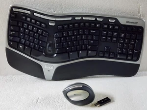 Microsoft Natural Wireless Ergonomic Keyboard 7000, Mouse & USB Dongle 2.4 GHz - Picture 1 of 6