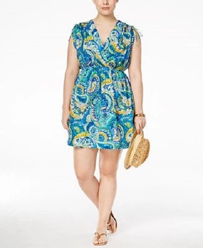  全新 Lauren Ralph Lauren 大码 Carnivale Paisley 棉罩 1X LR7DV31W — 第 1/1 张图片