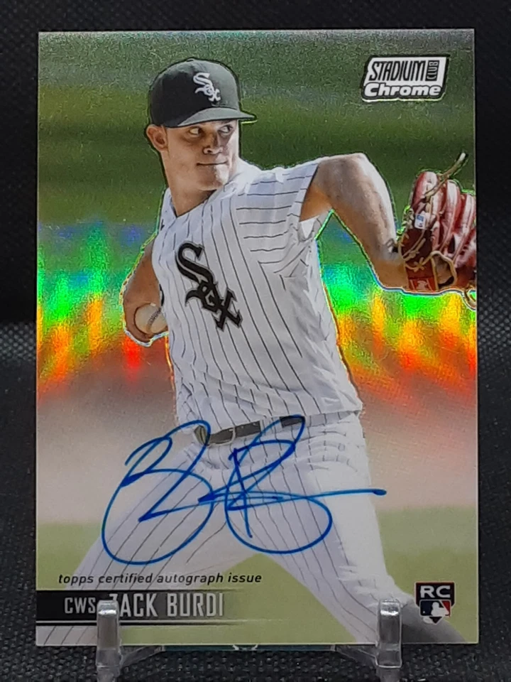 ZACK BURDI 2021 STADIUM CLUB CHROME REFRACTOR AUTO ROOKIE WHITE SOX T# - Image 1 of 1