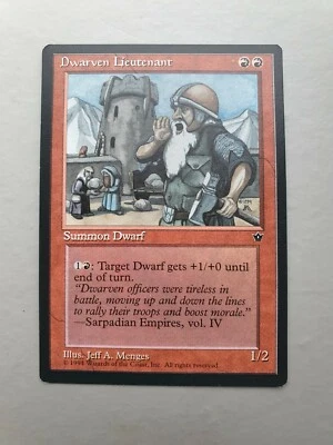 Dwarven Lieutenant MTG Fallen Empires (1994) Uncommon Red Creature NM - Image 1 of 2
