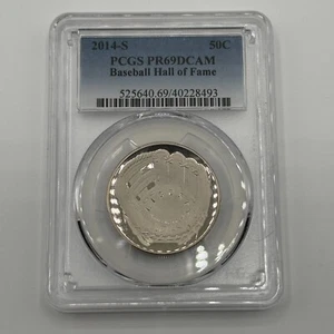 2014 S Baseball HOF Commemorative Half Dollar - PCGS PR69DCAM - Picture 1 of 2