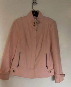 Chicos Size 1 Light Pink Plush Pea Coat Long Sleeves Dahl Jacket Toscanini NWT - Picture 1 of 7