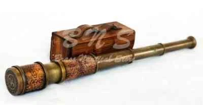 TELESCOPIO MARINO NÁUTICO MARÍTIMO ANTIGUO LATÓN PIRATA ESPÍA VINTAGE Foto 1 de 4