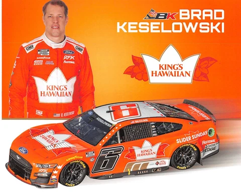 2023 - BRAD KESELOWSKI #6 KING'S HAWAIIAN / RFK FORD NASCAR CUP SERIES POSTCARD Cover
