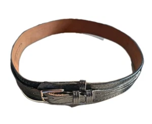 Cinturón de cuero negro en relieve para hombre talla 36 estilo occidental vintage - Imagen 1 de 4