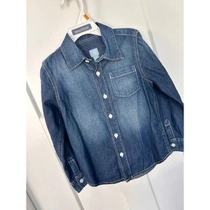 Baby Gap Boys Denim Long Sleeve Button-Up Shirt Western Timeless Blue SZ 5 Years - Picture 1 of 9