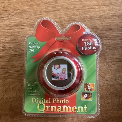 Brand New Digital Photo Ornament Red 1.5" LCD Screen Display to 180 Photos-USB - Image 1 of 3