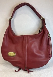 Authentic Rare VTG Samsonite Black Label Red Leather Luxury Shoulder Hobo Purse - Picture 1 of 24