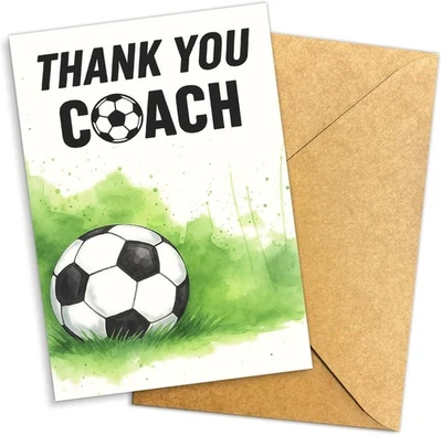 Podagree Soccer Coach Appreciation Thank You Card u2013 Retirement, Christmas, - Image 1 of 4