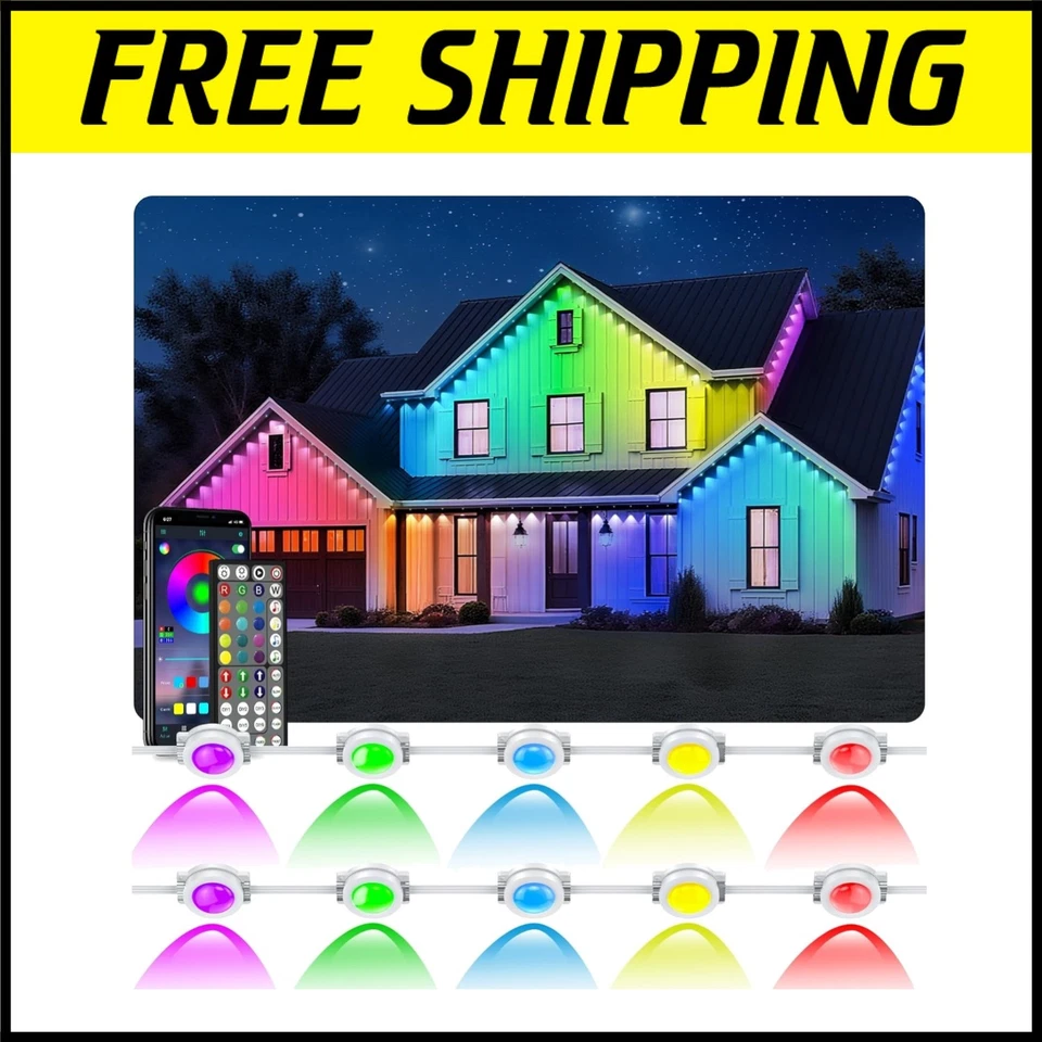 500 LED RGB Luz Alero - Ambiente Exterior Permanente con App y Mando a Distancia Foto 1 de 4