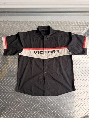 Victory Motorcycles Mechanics Shirt Mens XL Black Button Up Biker Y2K Grunge USA - Image 1 of 4