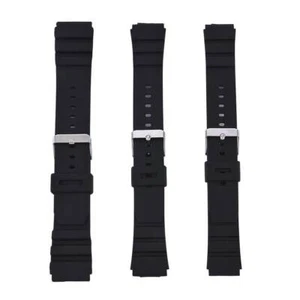 18/20/22mm Men Black Silicone Rubber Waterproof Sport Wrist Watch Band Strap US - Picture 1 of 12