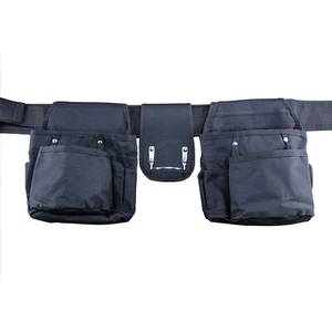 Canvas Tool Belt with Hammer Holster, Pockets, and Adjustable Belt *Mfr Direct* - Picture 1 of 3