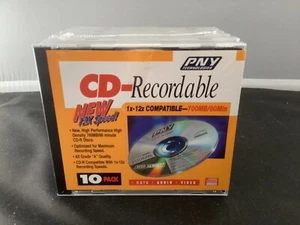 PNY Technologies 10 PACK CD-RECORDABLE Data Audio Video DISC 700MB/80 MINUTES - Picture 1 of 2