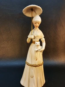 UCGC Porcelain Figure - WOMAN WITH UNBRELLA HOLDING A CAT BB298 - Picture 1 of 10