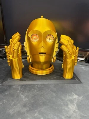 C-3PO Head and Hand - Light Up Eyes, Sounds, Remote Control - Star Wars Fan Art - Image 1 of 4