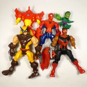 Marvel SUPER HERO MASHERS Figure Bundle FALCON Wolverine SPIDER-MAN Hasbro 2014 - Picture 1 of 7