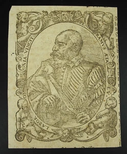 Antiker Druck Lapor Omnia Vincit Ramus Aeta LV König oder berühmte Figur 17. Jh. - Bild 1 von 3