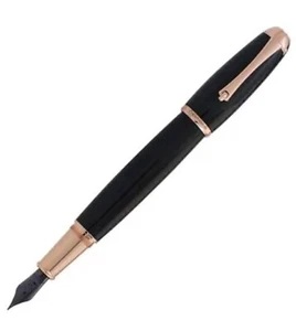 USA Super Mega Carbon Fiber/Rosegold Trim Fountain Pen - Omniflex NEW - Picture 1 of 4
