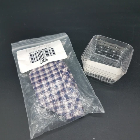 Longaberger Collectors Club J.W. Miniature Berry Basket Protector+Fabric Liner Cover