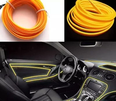 Striscia LED Interni Auto Gialla 3MT 12V Luce Colorata - Immagine 1 di 4