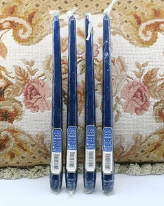 CANDLE-LITE BLUE TAPER UNSCENTED 12-INCH DINNER CANDLES 4 COUNT - Picture 1 of 6