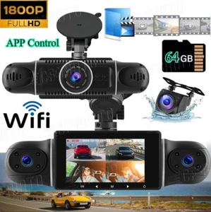 HD 360° Dash Cam 4 Channel Driving Recorder Car Front WIFI APP control +64G card - Picture 1 of 22