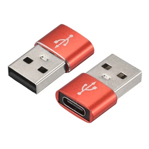 Adaptateur USB C Femelle vers USB Mâle, Convertisseur Type C vers USB Rouge, 2pcs - Photo 1/7