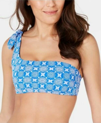 Top de natación bikini Michael Kors L inalámbrico convertible fuera del hombro azul MM4P824 Foto 1 de 4