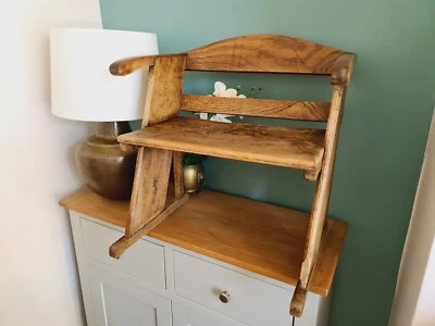 Antigua silla de roble banco escuela jardín hecha a mano Shabisheek decoración vintage.  Foto 1 de 4