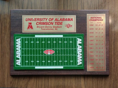 Vintage 1992 Alabama Crimson Tide National Champions Wall Plaque Cover