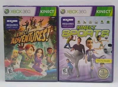 Kinect Sports (Xbox 360, 2010) And Kinect Adventures! New Sealed  - Image 1 of 3