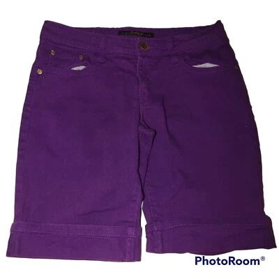 Pantalones Cortos de Jean SouthPole Junior Niñas Talla 7 Púrpura Denim Bermudas Skimmer Bottoms Foto 1 de 4