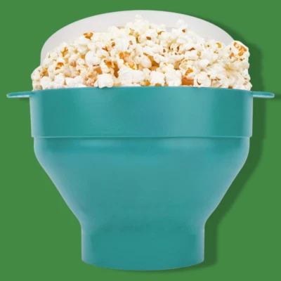 Palomitas de Silicona Original Microondas Popper con Asas Plegable Aqua Foto 1 de 4