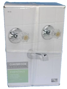 Grifo de bañera 2 perillas mango 1,8 GPM acrílico, cromo - OakBrook 833-0001 - Imagen 1 de 3