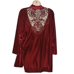 EMERALD Live and let live Plus Size 3X Crushed Velvet Embroidered Cut out Back - Picture 1 of 6