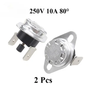 Termostato interruptor de temperatura de reinicio manual 250V 10A NC 80°C KSD301-2 piezas - Imagen 1 de 4
